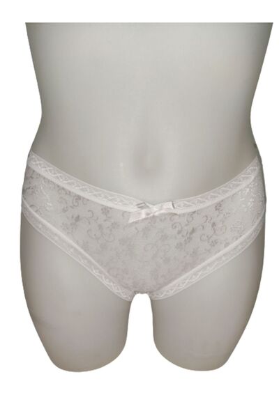 r rojinins Women's Lace White Slip 6 Pack Cotton Bikini Panties