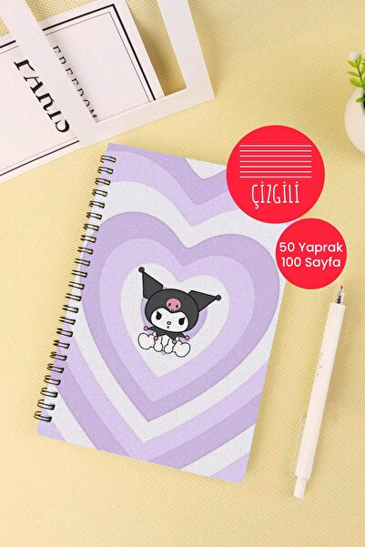 Anime Marketi دفتر مدرسي بتصميم كورومي على شكل قلب مقاس A5، 50 ورقة، 100 صفحة...