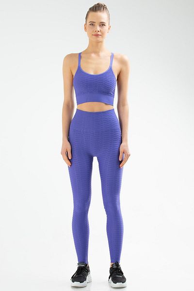 speedlife Sax Blue Slim Fit cu gât deschis, fără sudură, sutien sport pentru femei Ssf0008