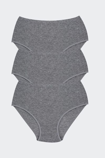 Öts Women's Gray 3-Piece Rib Panties