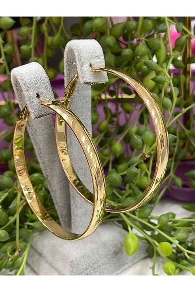 artistik bijuteri 5 cm Diameter Steel Hoop Earrings