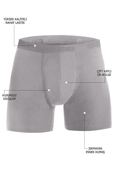 Öts Ανδρικά γκρι 6-συσκευασία Modal Boxers