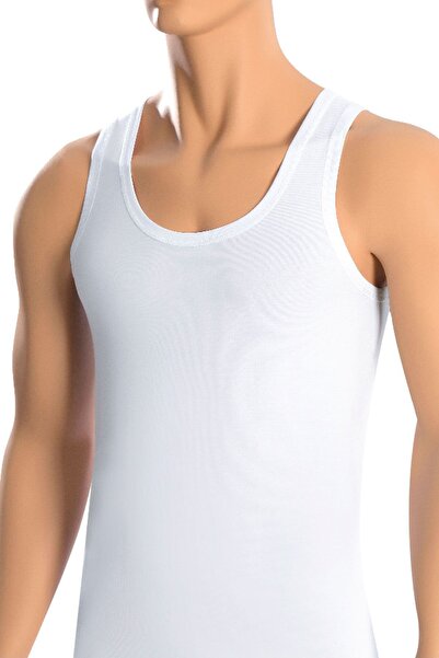 Öts Tricou alb pentru bărbați, pachet de 2, 100% bumbac, din jerseu clasic (100% BUMBAC)