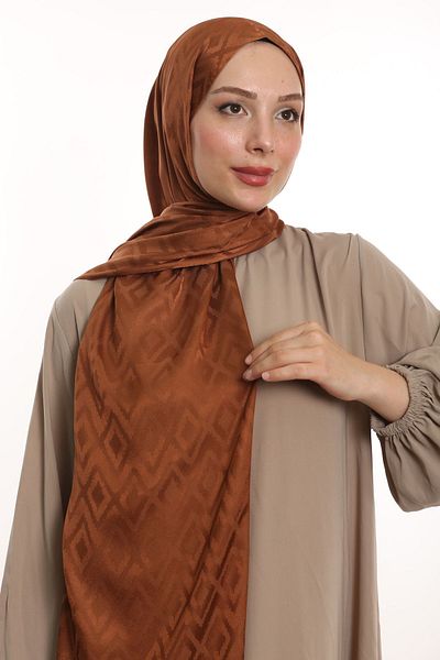 m moon scarf Şal jacquard mătăsos cu model de gresie de înaltă calitate - cusături italiene de cupru