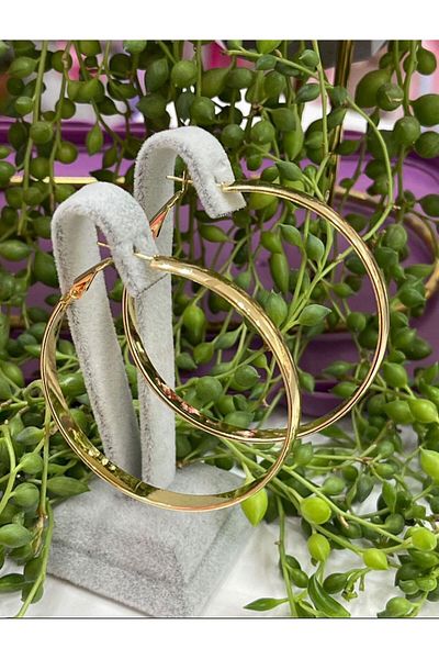 artistik bijuteri 5 cm Diameter Steel Hoop Earrings