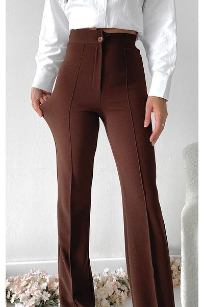 SYM Women's High Waist Classic Leg Palazzo Trousers