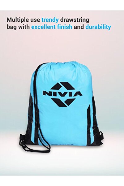 Nivia String Gym Drawstring Bag | Running | Polyester (Sky Blue,Standard) Yoga