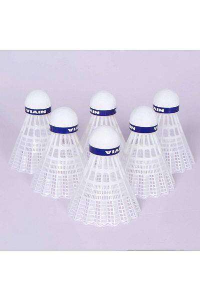Nivia 702 Nylon Badminton Shuttlecocks (White, Medium Speed)  | High Quality