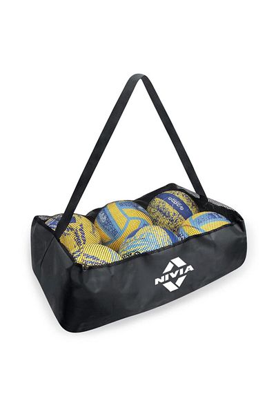 Nivia 5127BLK Balls Carrying Bag (Black)  | upto 6 Balls | Polyester | Good For Gym