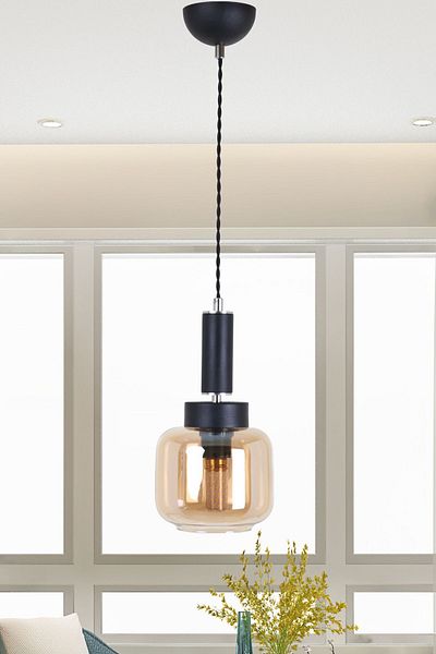 MŞ Aydınlatma Hector Black Chrome Honey - Chandelier Pendant Lamp