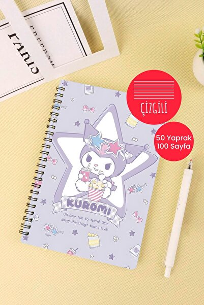 Anime Marketi A5 Spiral School Notebook with Star Kuromi Design 50 Sheets 100 Pages - Ruled