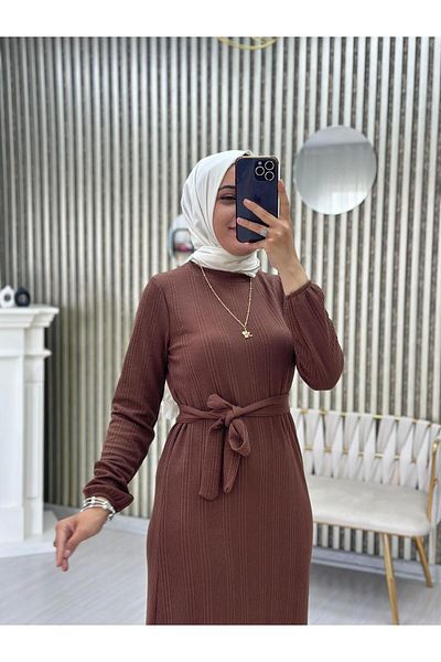 Moda Krash Rochie sezonieră cu curea cu model de păr