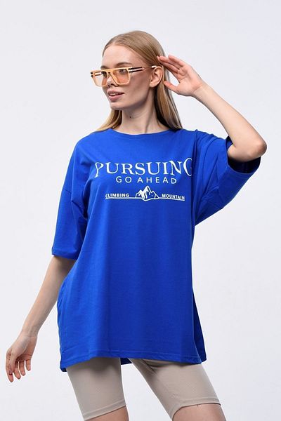 Mad&Calf Γυναικείο μπλουζάκι Pursing Go Ahead με στάμπα Oversize
