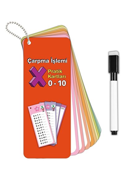 Copyrite Çarpım Tablosu Pratik Kartları 0-10 Yazılıp Silinebilir Çarpma Öğren...