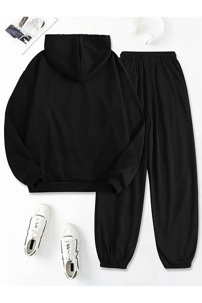 PALPİTO Black Note In The Mood Printed - Σετ Jogger Sweat με κουκούλα 3 νημάτων