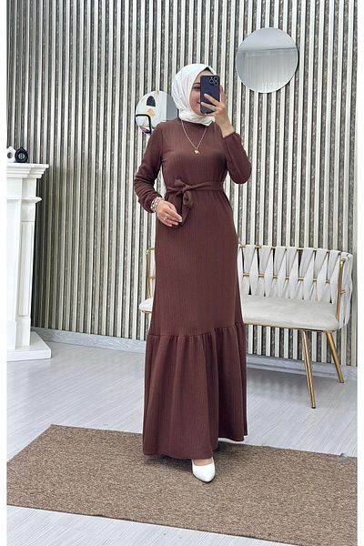 Moda Krash Rochie sezonieră cu curea cu model de păr