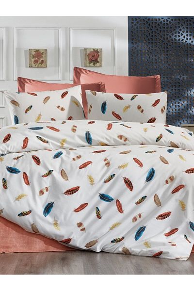 Faiend Double Cotton Duvet Cover Set - Fade Resistant and Elastic