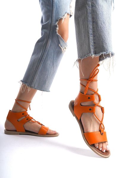 Bak Store Gladiator Women's Bodrum Sandals - Orange String