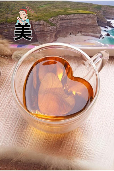 FORSEİ LUCA Double Wall Transparent Espresso Glass Cup Office Home Coffee Heart Model Tea Cup 170ml
