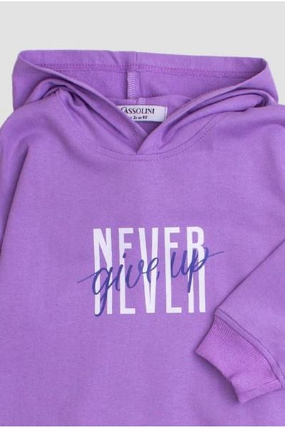 Chicsy Baby Oversize Hooded Text Printed Baby Kids Tracksuit Set