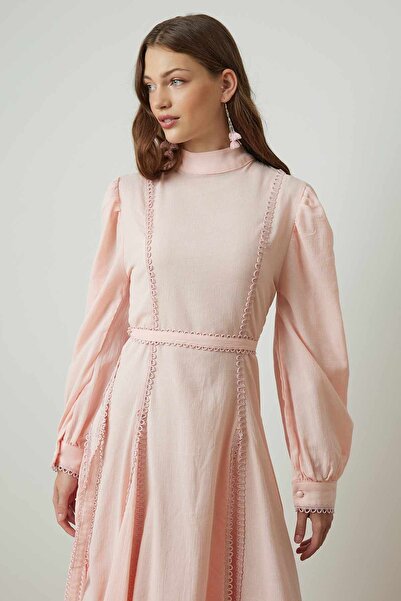Hooopstore Pink Linen Casablanca Dress