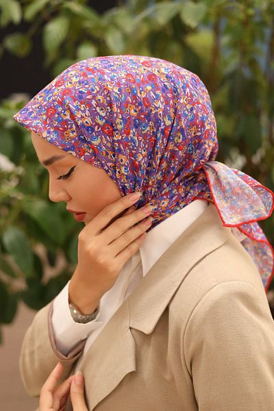 Silk Home Soft Cotton Carnation Patterned Scarf