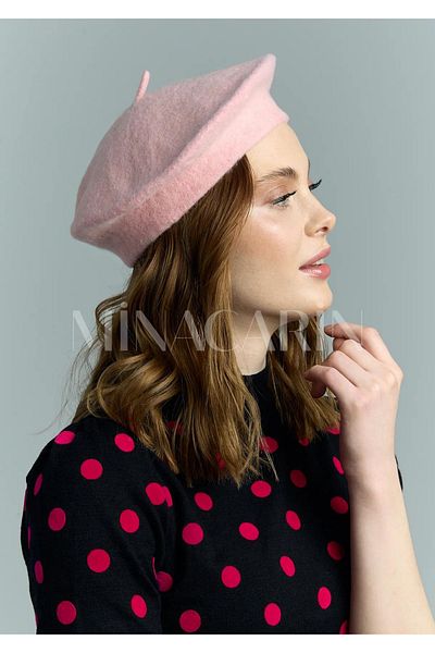 MinaCarin Red Pink Set of 2 French Felt Beret