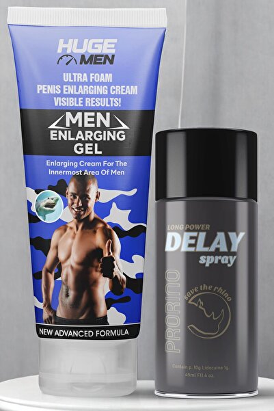 HUGE MEN 50ml Büyütücülü Krem ve 45ml Geciktiricili Sprey İle Rahatlayın
