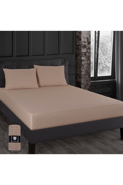 Güvenal Helena Cotton Satin Sheet Set - Elastic Duvet Cover