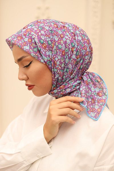 Silk Home Μαλακό βαμβακερό κασκόλ με μοτίβο γαρύφαλλου