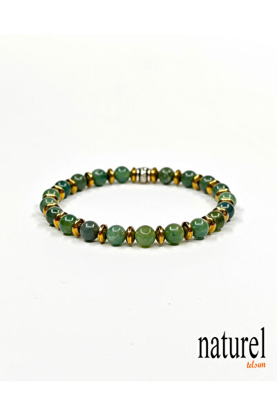 Naturel Tılsım سوار للجنسين من حجر العقيق الطبيعي مقاس 6 ملم