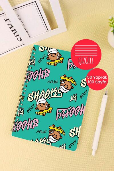 Anime Marketi Bt21 Shooky Designed A5 Spiral School Notebook 50 Sheets 100 Pages - Ruled