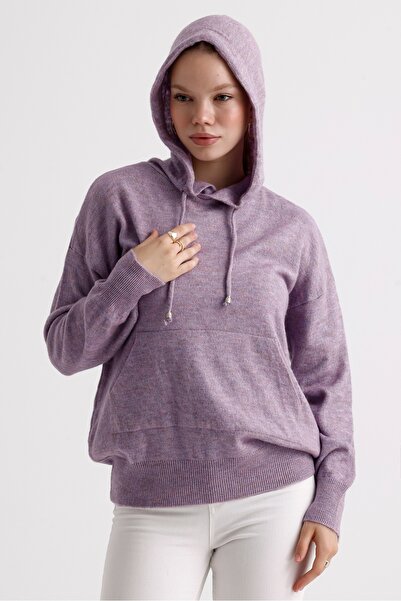 MD trend Капюшон з кишенями і написом на спині, трикотажний жіночий светр