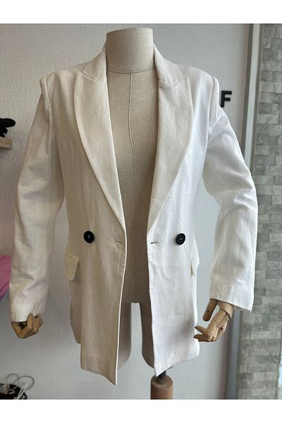 Dilvin 6785 Model - Two Button Linen Jacket