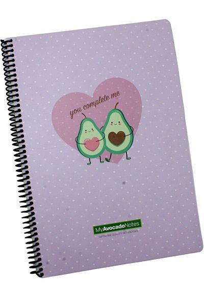 Gıpta A4 Avocado 80 Sheets Lined - Spiral Cardboard Notebook, You Complete Me 5819