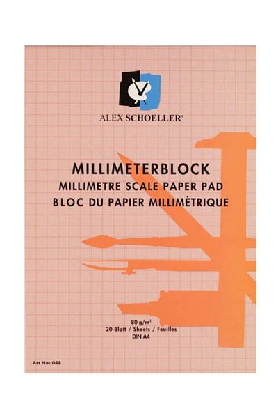 Alex Schoeller Millimetric Block A4 20 Sheets Red
