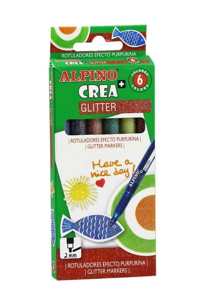 Alpıno Marca: Alpino Pix cu vârf din pâslă, 6 culori, cu sclipici Ar-000178 C...