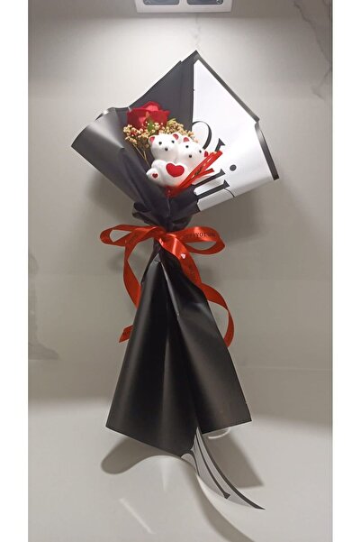 Sosyete shop Sevgiliye özel ayıcıklı biriz çiçek buketi