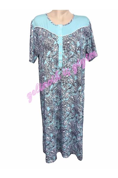 Nena Short Sleeve Nightgown with Placket Robe - 22463