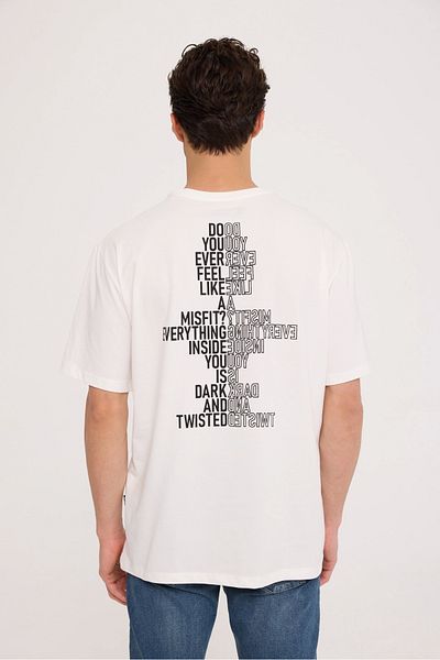 The Crow Ανδρικό μπλουζάκι με στάμπα Crew Neck Tc 9020