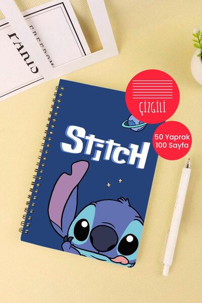 Anime Marketi دفتر مدرسي حلزوني مقاس A5 بتصميم غرزة 50 ورقة و100 صفحة - مسطر