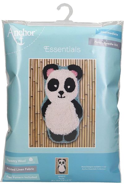 Anchor Essential Collection Ponch Embroidery Kit Toy Plush Panda Patterned 20 X 12 Cm