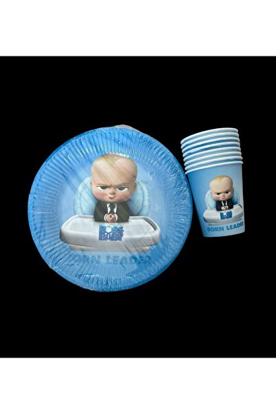 partideyince طقم أكواب من الكرتون للأطفال من باترون مكون من 8 قطع