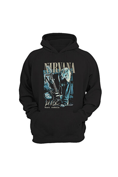WİDİ Tricou negru din bumbac 100% imprimat Music Band Nirvana