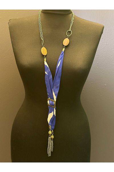 Gönülden Tasarım 44 cm Chain Women's Necklace with Scarf Design