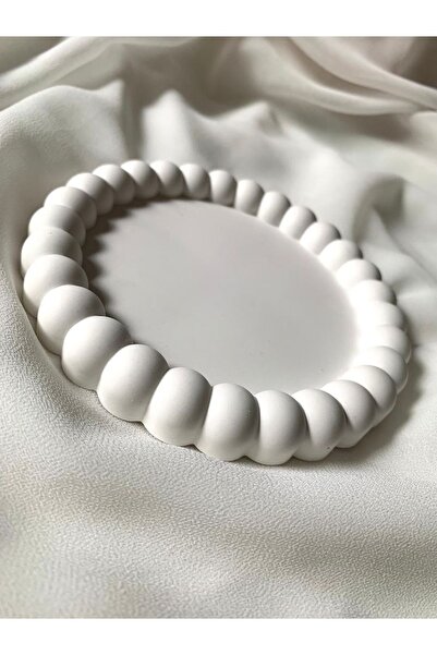 LALEZEN HOME Boncuk Sekıllı Yuvarlak Sunumluk Stant Dekor