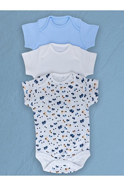 the ruby baby & kids بدلة أطفال قطنية بأكمام قصيرة