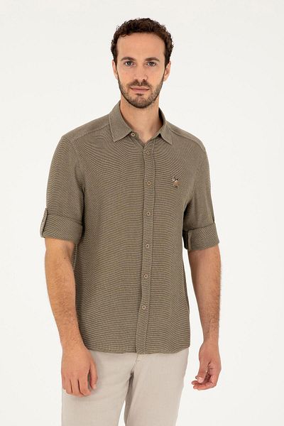 U.S. Polo Assn. Ανδρικό πουκάμισο HIMARI - Πτυσσόμενο μανίκι, κανονική εφαρμογή