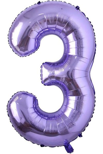 kidspartim Purple Foil Balloon 3 Numbers - 40 Inches 100 cm