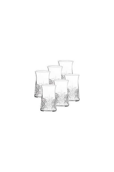 Paşabahçe Timeless Red Authentic Beginner Tea Cup - 18 Piece Set